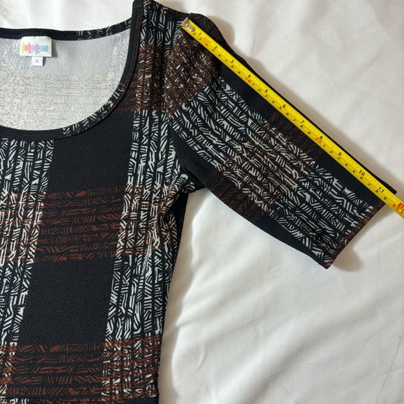 Lularoe A-Line Dress Comfortable Casual Half Sleeve Dress Black Brown Size Small - Picture 10 of 11
